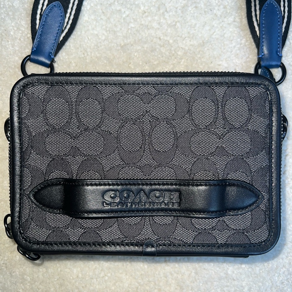 Coach Black Denim Crossbody Charter + Wallet - Picture 3 of 16